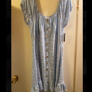 Blue Dress with Yellow Flowers